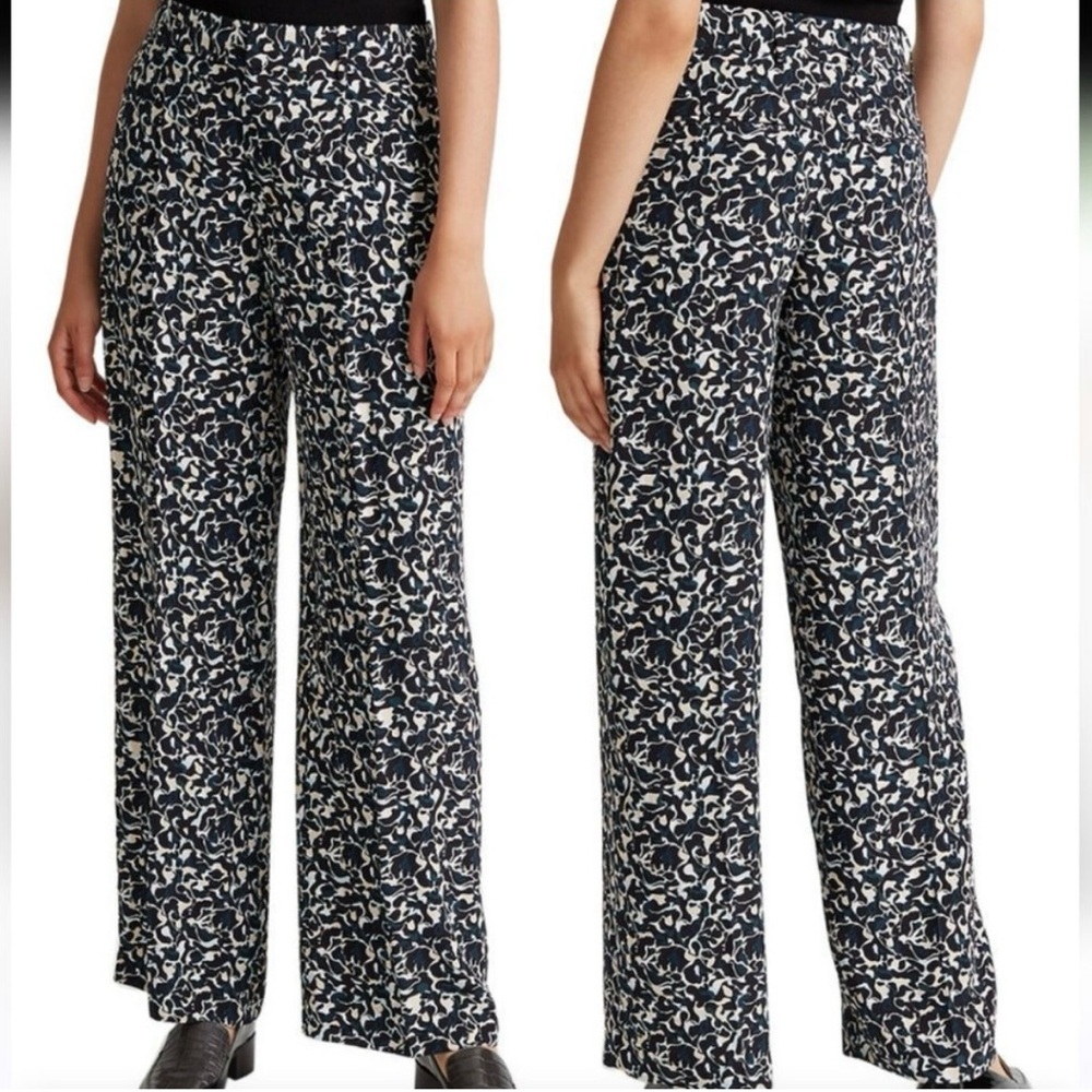 Club Monaco Abstract Print Wide Leg Pants Trousers High Waist Size 6
